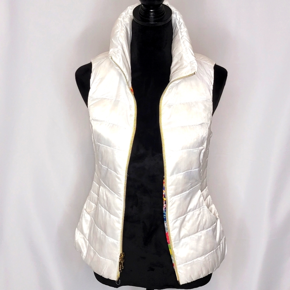 Lilly Pulitzer White Quilted Vest